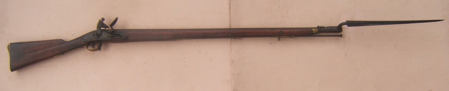 A VERY FINE NAPOLEONIC/WAR OF 1812 PERIOD (P. 1809) THIRD MODEL/INDIA PATTERN BROWN BESS MUSKET & BAYONET, ca. 1810 view 1