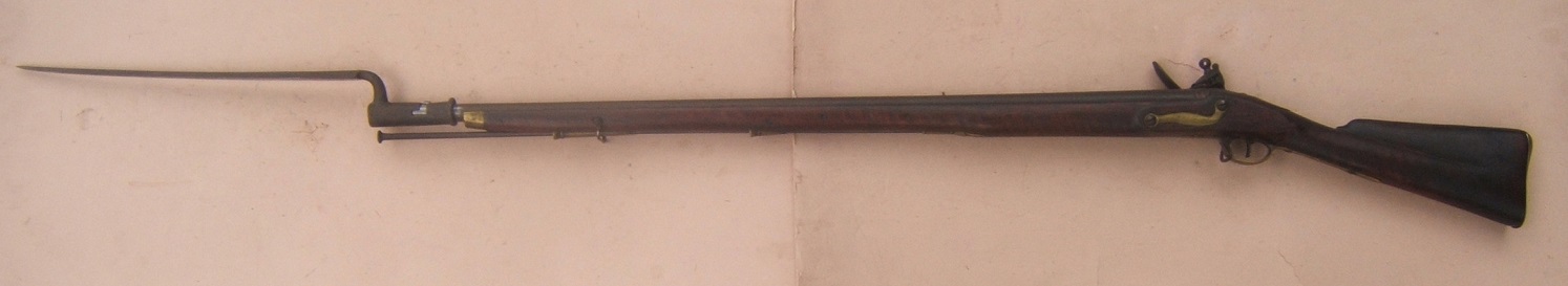 A VERY FINE NAPOLEONIC/WAR OF 1812 PERIOD (P. 1809) THIRD MODEL/INDIA PATTERN BROWN BESS MUSKET & BAYONET, ca. 1810 view 2