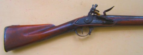  A RARE AMERICAN REVOLUTIONARY WAR PERIOD GERMANIC? FLINTLOCK MUSKET WITH RIFLED BARREL, ca. 1760s view 1