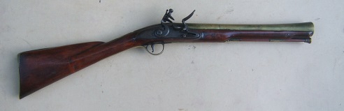  A VERY GOOD REVOLUTIONARY WAR PERIOD ENGLISH BRASS BARREL FLINTLOCK BLUNDERBUSS, by 