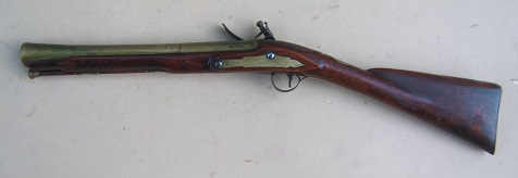 A VERY GOOD REVOLUTIONARY WAR PERIOD ENGLISH BRASS BARREL FLINTLOCK BLUNDERBUSS, by 