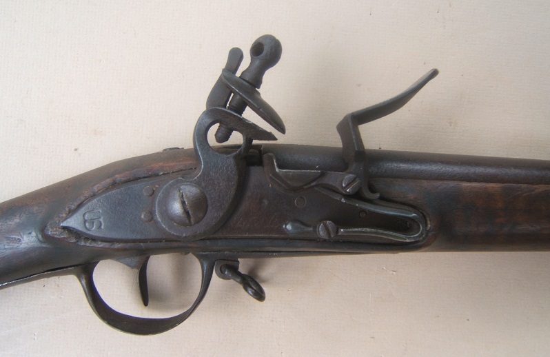 A VERY GOOD+ DOUBLE SURCHARGED REVOLUTIONARY WAR USED MODEL 1766/8 CHARLEVILLE MUSKET, ca. 1770 view 3