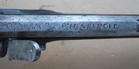 A VERY GOOD+/FINE & EARLY COLONIAL PERIOD (17TH CENTURY) GERMAN FLINTLOCK JAEGER RIFLE, by HECHENBERGER ca. 1690
 view 4