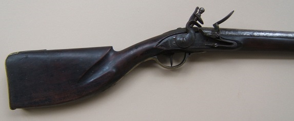  A VERY GOOD AMERICAN REVOLUTIONARY WAR PERIOD NEW ENGLAND CLUB-BUTT FOWLER-MUSKET, ca. 1777
 view 1