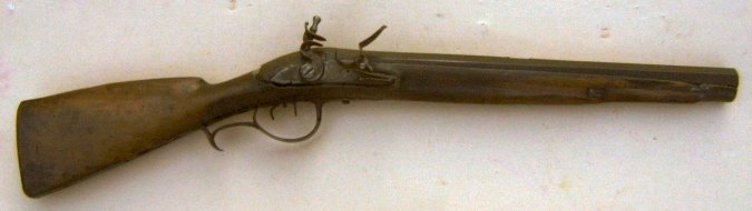 A GERMAN FLINTLOCK RIFLE, ca. 1800 view 1