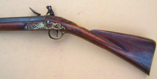 A FINE COLONIAL/FRENCH & INDIAN WAR PERIOD ENGLISH FLINTLOCK FOWLER/FUSIL, BY J. PEARMAN, ca. 1750 view 2