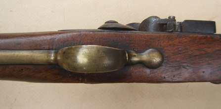 A VERY GOOD REVOLUTIONARY WAR PERIOD ENGLISH BRASS BARREL FLINTLOCK SEA SERVICE/NAVAL TYPE BLUNDERBUSS, ca. 1770 view 4