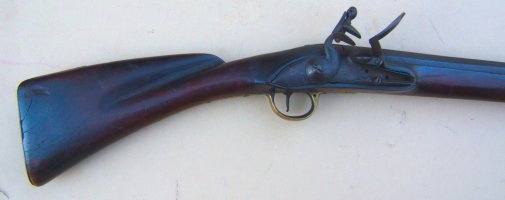 A VERY GOOD UNTOUCHED UNIT MARKED COLONIAL/AMERICAN REVOLUTIONARY WAR PERIOD AMERICAN-MADE MUSKET, ca. 1760s-1770s view 1