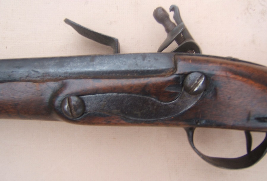 A FINE & RARE US SURCHARGED COLONIAL/FRENCH & INDIAN/AMERICAN REVOLUTIONARY WAR PERIOD AMERICAN-MADE MUSKET, ca. 1750 view 4