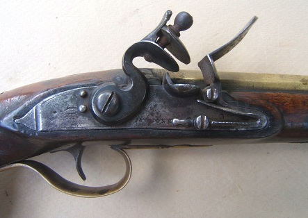 AN EARLY FEDERAL/WAR OF 1812 PERIOD AMERICAN SECONDARY MARTIAL BRASS BARREL FLINTLOCK PISTOL, ca. 1800 view 3