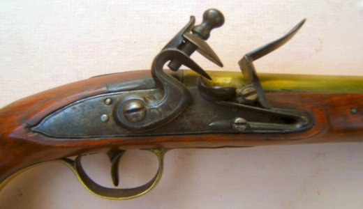 A FINE FEDERAL/WAR OF 1812 PERIOD BRASS BARREL AMERICAN SECONDARY MARTIAL FLINTLOCK PISTOL, ca. 1800-1810view 2