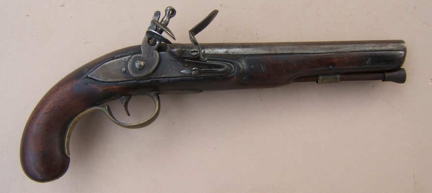 A VERY GOOD FEDERAL PERIOD AMERICAN FLINTLOCK SECONDARY-MARTIAL/TRADE PISTOL, ca. 1780-1820 view 1