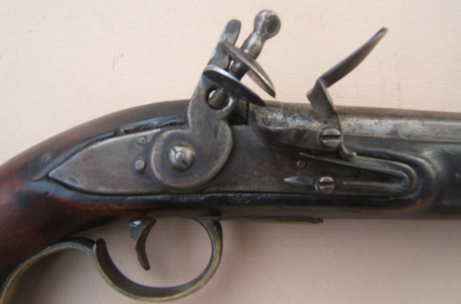 A VERY GOOD FEDERAL PERIOD AMERICAN FLINTLOCK SECONDARY-MARTIAL/TRADE PISTOL, ca. 1780-1820 view 3