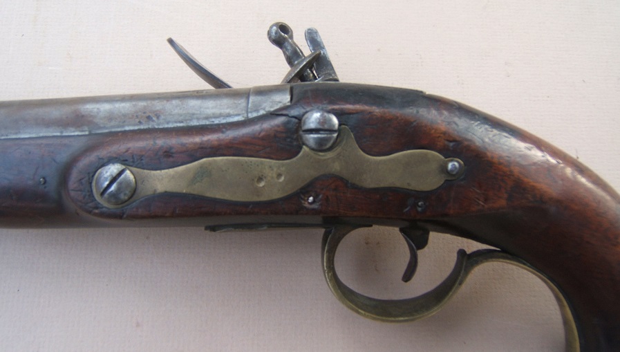 A VERY GOOD FEDERAL PERIOD AMERICAN FLINTLOCK SECONDARY-MARTIAL/TRADE PISTOL, ca. 1780-1820 view 4