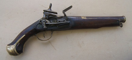 A VERY GOOD & RARE SPANISH COLONIAL (MEXICAN) MIQUELET OFFICER'S PISTOL, ca. 1770 view 1