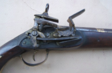 A VERY GOOD & RARE SPANISH COLONIAL (MEXICAN) MIQUELET OFFICER'S PISTOL, ca. 1770 view 3