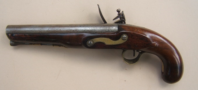 A GOOD+ WAR OF 1812/NAPOLEONIC PERIOD FLINTLOCK OFFICERS PISTOL BY TWIGG, ca. 1790 view 2