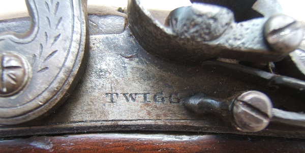 A GOOD+ WAR OF 1812/NAPOLEONIC PERIOD FLINTLOCK OFFICERS PISTOL BY TWIGG, ca. 1790 view 4