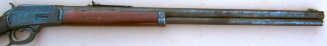 COWBOY MARLIN MODEL 1889 LEVER ACTION RIFLE & ORIGINAL LEATHER RIFLE-SCABBARD, Sn. 10,6XX view 3