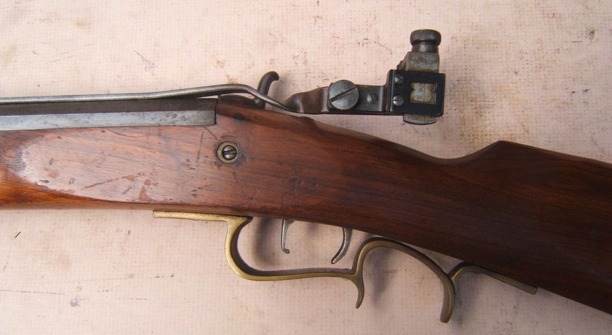 A FINE QUALITY 20TH CENTURY HALFSTOCK PERCUSSION �PLAINS TYPE� TARGET-RIFLE, w/ REDFIELD 