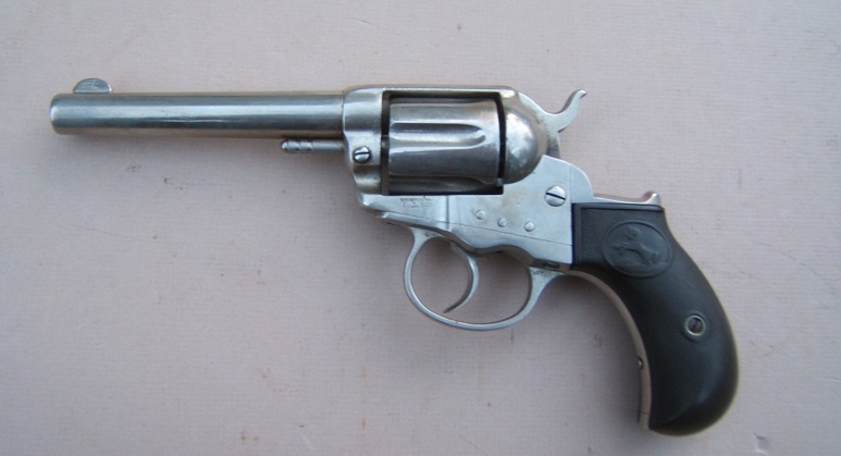 AN EARLY VERY FINE AMERICAN WESTERN FRONTIER/COWBOY ERA COLT MODEL 1877 DOUBLE-ACTION LIGHTNING REVOLVER, Manuf. in 1878 view 2