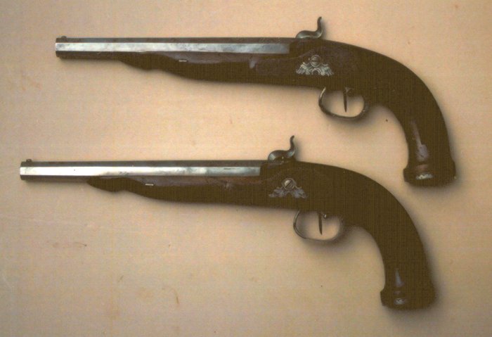 A FINE+ PAIR OF GERMAN PERCUSSION DUELLING/TARGET PISTOLS, by JACOB KUCHENREUTER, ca. 1840sview 2