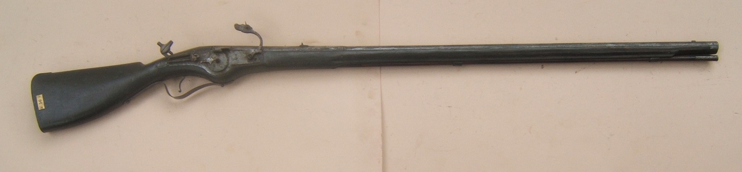 A RARE 30 YEARS WAR PERIOD GERMAN COMBINATION MATCHLOCK-WHEELOCK MILITARY MUSKET, ca. 1640 view 1