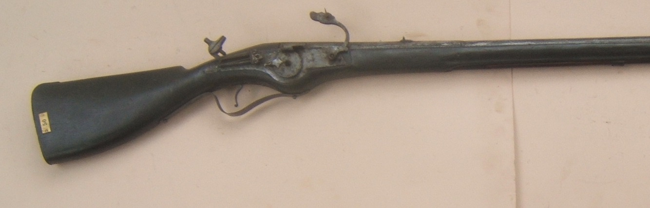 A RARE 30 YEARS WAR PERIOD GERMAN COMBINATION MATCHLOCK-WHEELOCK MILITARY MUSKET, ca. 1640 view 8