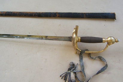 A VERY FINE  SCANDINAVIAN (DANISH/SWEDISH?) PATTERN 1796 TYPE OFFICERS SWORD w/ SWORD-KNOT & SCABBARD, ca. 1815 view 2