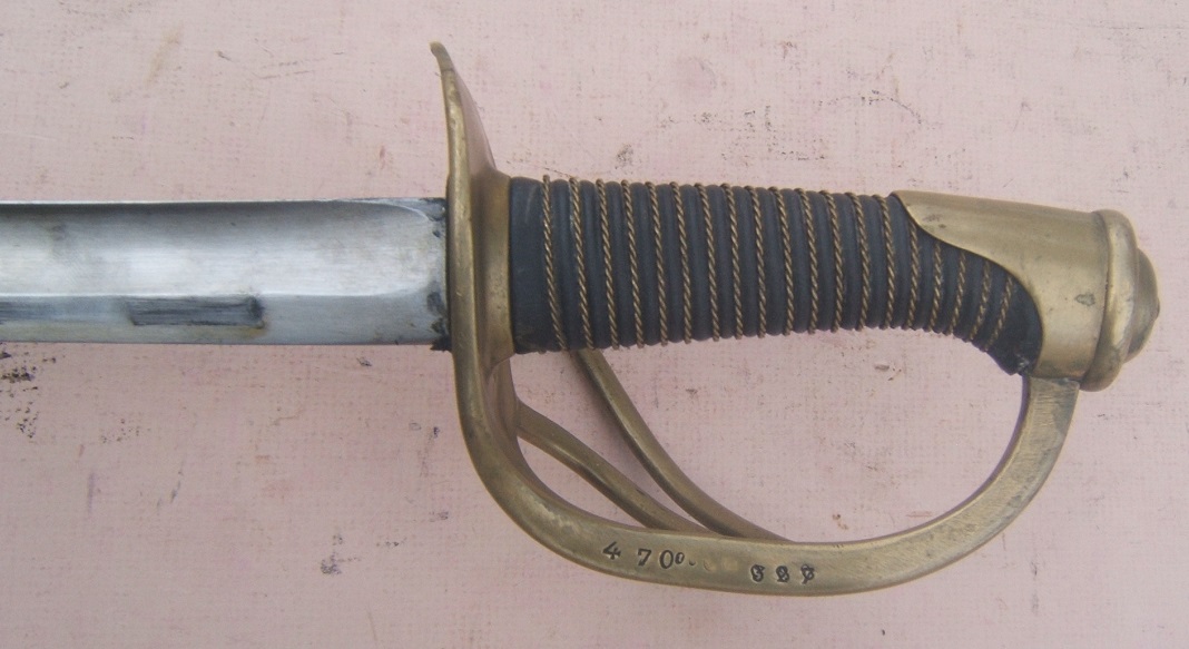 A VERY FINE FRENCH MODEL 1822 LIGHT CAVALRY SWORD & SCABBARD, Dtd. 1876 view 4