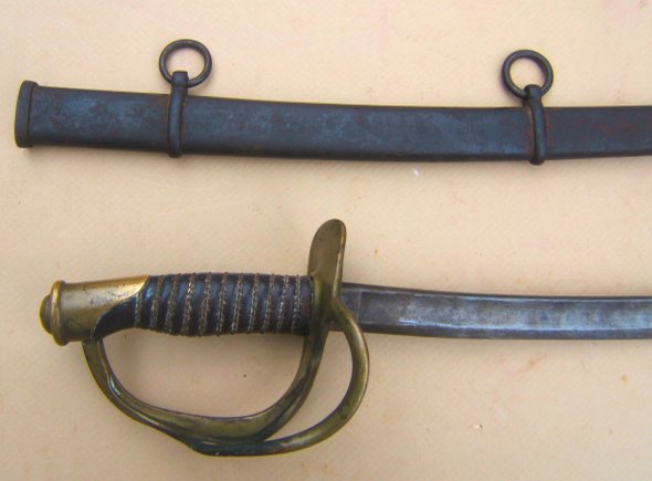 A VERY GOOD UNTOUCHED US MODEL 1860 AMES CAVALRY SWORD, dtd. 1863 view 2