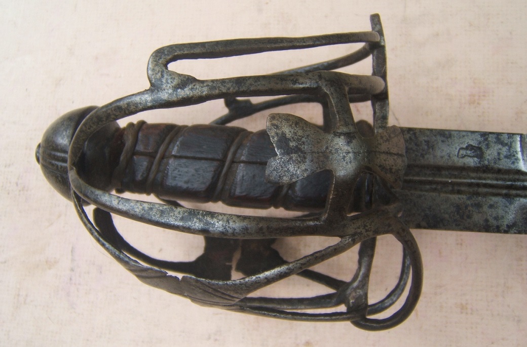 AN EARLY & RARE MID-17th CENTURY SCOTTISH {GLASGOW-TYPE} BASKET-HILT BROADSWORD, ca. 1650 view 7