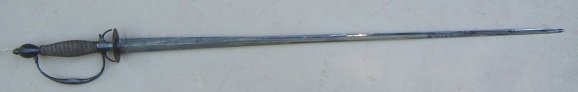 A VERY GOOD REVOLUTIONARY WAR PERIOD CHISELED-STEEL HILT SMALLSWORD, ca. 1770 view 1