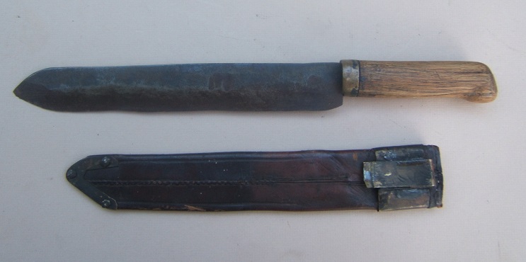A VERY GOOD & UNTOUCHED AMERICAN BLACKSMITH-MADE CIVIL WAR PERIOD (CONFEDERATE?) BELT DAGGER/FIGHTING KNIFE, ca. 1860 view 1