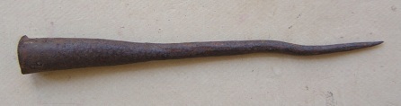 A HAND FORGED AMERICAN REVOLUTIONARY WAR PERIOD TRENCH PIKE/SPEAR HEAD, ca. 1770s view 1