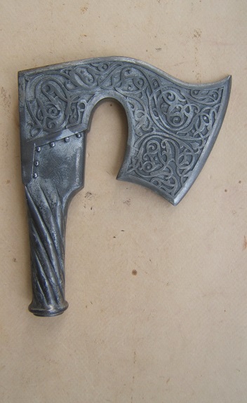 A 20TH CENTURY (INDIAN MADE?) COPY OF A CELTIC-TYPE BEARDED FIGHTING-AXE, ca. 1990 back