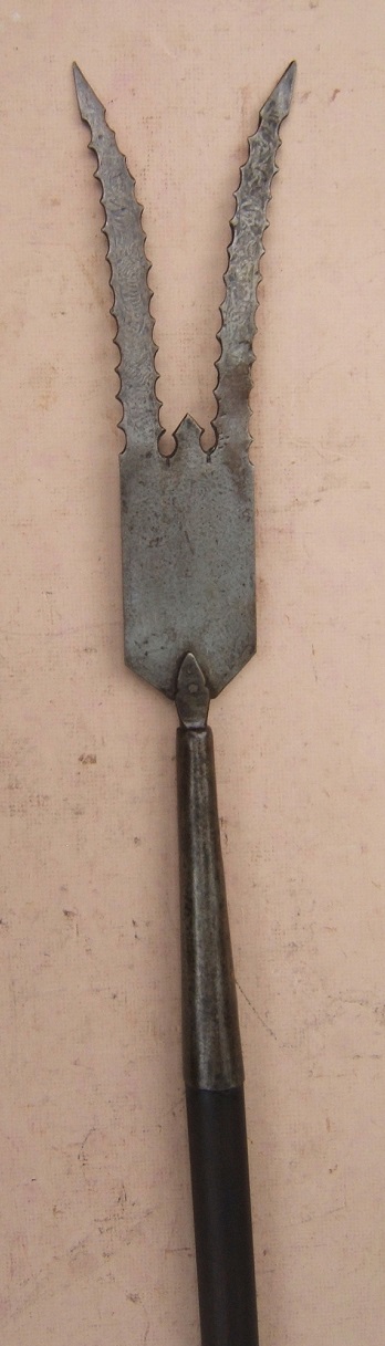 A FINE 17TH CENTURY INDO-PERSIAN WAR-FORK-SPEAR, ca. 1650 front