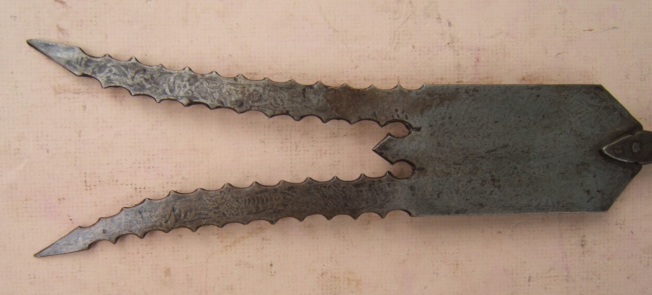 A FINE 17TH CENTURY INDO-PERSIAN WAR-FORK-SPEAR, ca. 1650front