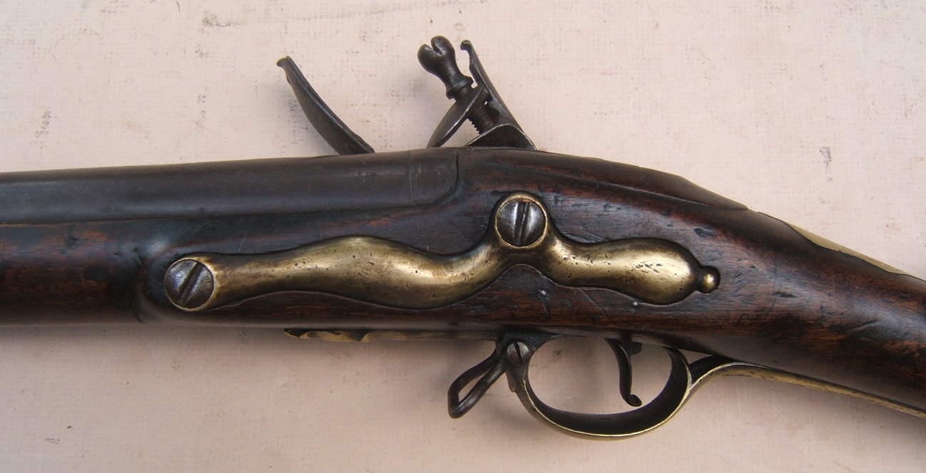 AN EXTREMELY RARE & DESIRABLE BATTLES of LEXINGTON & CONCORD, BUNKER HILL & MONMOUTH REGIMENTALLY MARKED (BRITISH 10th REGT. of FOOT) & (LIKELY AMERICAN CAPTURED/USED?) FIRSTMODEL/LONGLAND PATTERN 1756 BROWN BESS MUSKET, ca. 1765 view 4