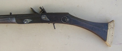 A FINE & RARE 19th CENTURY NORTH AFRICAN IVORY BUTT FLINTLOCK KABYLE 