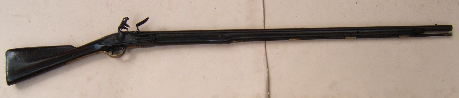 A VERY RARE FRENCH & INDIAN WAR/AMERICAN REVOLUTIONARY WAR PERIOD AMERICAN-CAPTURED/USED REGIMENTALLY MARKED (43RD REGT. OF FOOT) PATTERN 1742 FIRST MODEL/LONGLAND BROWN BESS MUSKET, ca. 1745 view 1