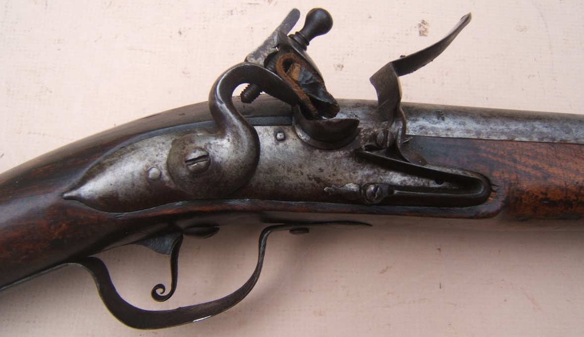 A VERY RARE 17th CENTURY/EARLY COLONIAL AMERICAN/WILLIAM III PERIOD ENGLISH FLINTLOCK SADDLE-RING CARBINE, by 