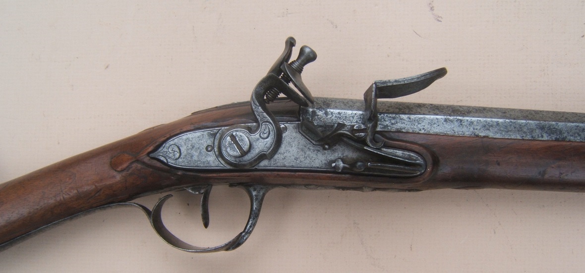 A VERY FINE QUALITY & RARE FRENCH ROCOCO CHILD’S FLINTLOCK FOWLER w/ OWNER EMBOSSED/BRANDED STOCK, ca. 1750 view 3