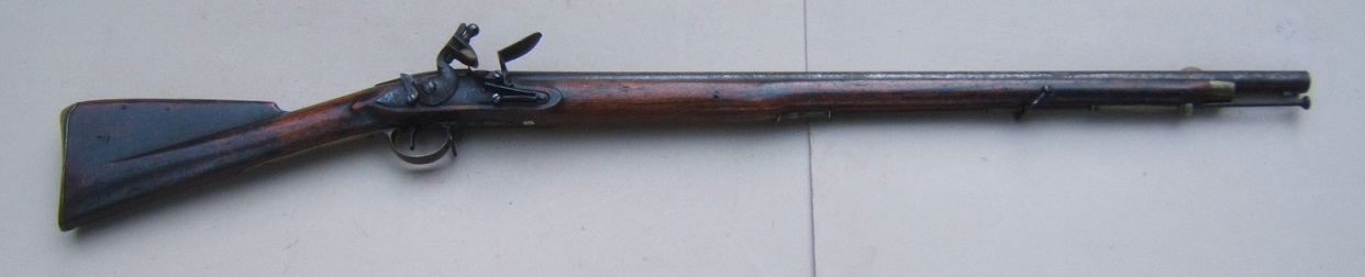 A VERY GOOD WAR OF 1812/NAPOLEANIC WAR PERIOD UNIT MARKED ENGLISH LARGE/MUSKET-BORE (.75 cal.) CARBINE w/ EXPERIMENTAL? DOGLOCK REAR SAFETY, ca. 1800 view 1