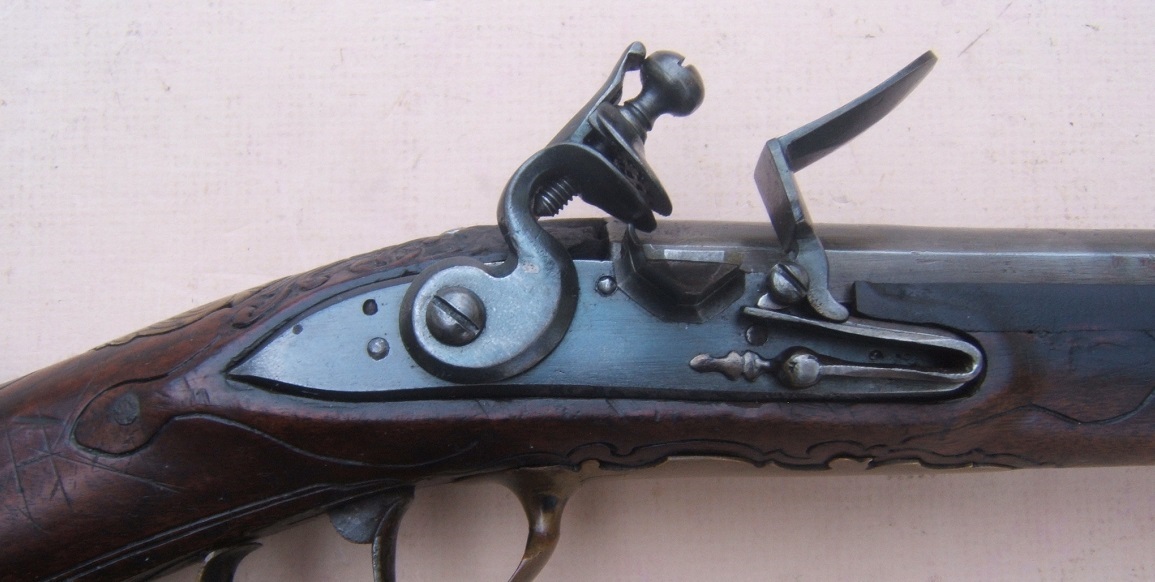 A VERY RARE REVOLUTIONARY WAR PERIOD MID-18th CENTURY GERMANIC FLINTLOCK OFFICER'S-GRADE GRENADE-LAUNCHER, ca. 1760 view 3