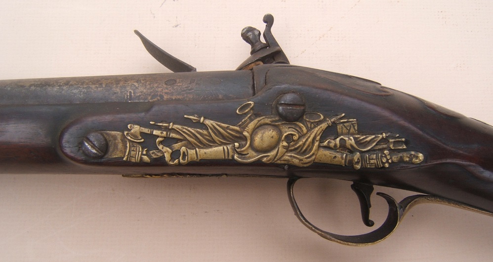 A FINE QUALITY GEORGIAN/COLONIAL PERIOD ENGLISH FLINTLOCK TRADEGUN/FOWLER, by F. LORD, ca. 1750 view 4