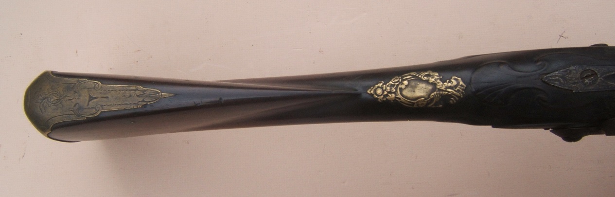 A FINE QUALITY GEORGIAN/COLONIAL PERIOD ENGLISH FLINTLOCK TRADE GUN/FOWLER, by F. LORD, ca. 1750 view 5