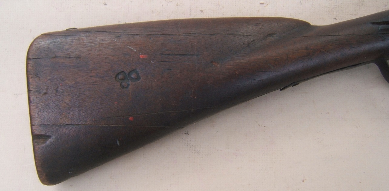 A RARE COLONIAL/AMERICAN REVOLUTIONARY WAR PERIOD AMERICAN UNIT-MARKED/SOLDIER INITIALED CAVALRY CARBINE, ca. 1760 view 5