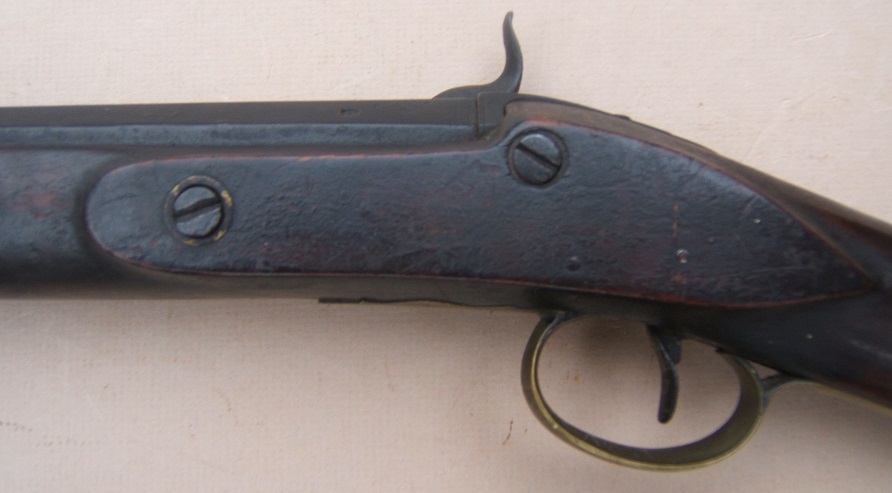 A VERY GOOD UNTOUCHED PERCUSSION CONVERTED “TRADE GUN TYPE” FOWLER, by “R. PERRY”, ca. 1820 view 4