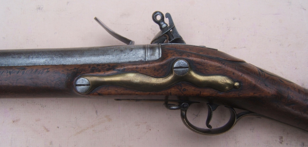 A VERY FINE+/EXCELLENT FRENCH & INDIAN WAR PERIOD COMMERCIALLY MANUFACTURED FIRST MODEL/LONGLAND PATTERN BROWN BESS MUSKET BY R. WATKIN, ca. 1745 view 4